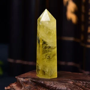 Natural Citrine Crystal Point Obelisk - Yellow Quartz Healing Wand for Home Décor, Energy Pyramid, and Meditation