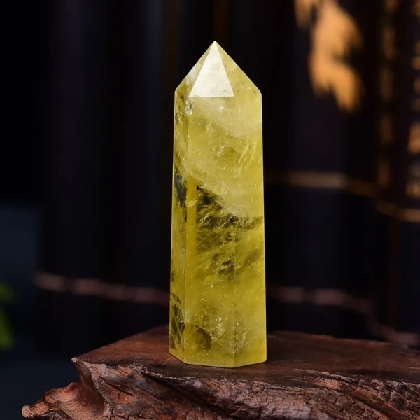 Natural Citrine Crystal Point Obelisk - Yellow Quartz Healing Wand for Home Décor, Energy Pyramid, and Meditation