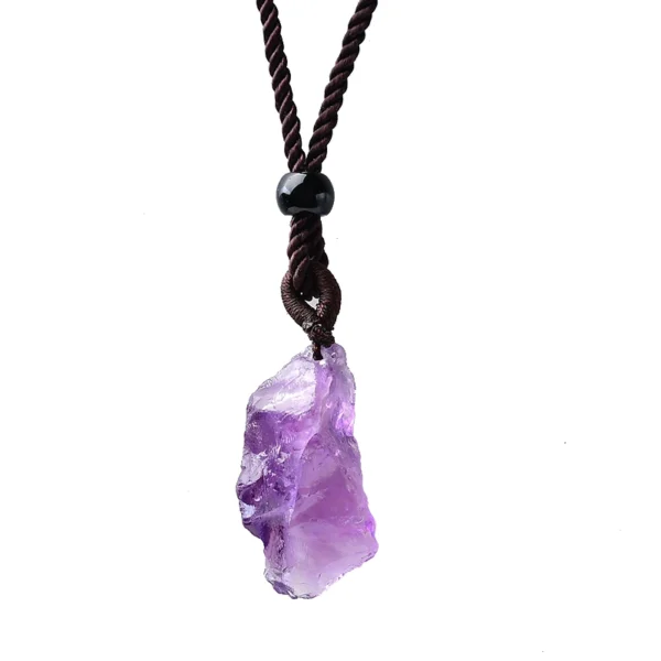 Raw Amethyst Crystal Necklace – Natural Stone Pendant for Healing, Balance & DIY Spiritual Jewellery - Image 6