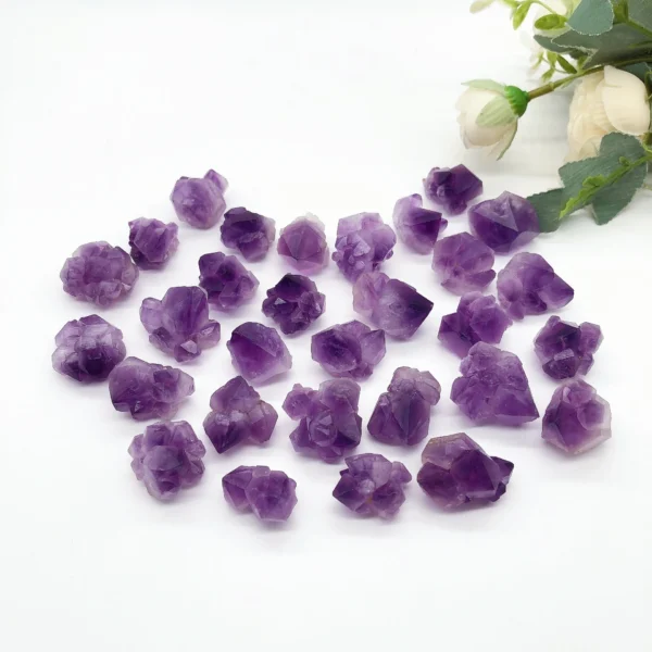 20PCS Natural Amethyst Cluster Stones – Raw Polished Crystals for Healing, Reiki, Décor & Aquarium Energy - Image 4