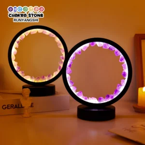 Natural Amethyst Crystal LED Lamp – Feng Shui Stone Light for Healing, Calm & Home Décor Energy
