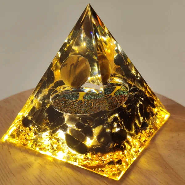 Orgone Energy Pyramid – Amethyst & Peridot Crystal Generator for Chakra Healing, Reiki & Home Décor - Image 8