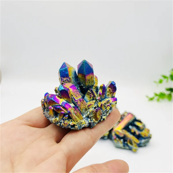 Rainbow Titanium Quartz Cluster – Rare Natural Crystal Point for Healing, Décor & Energy Work (1pc) - Image 2