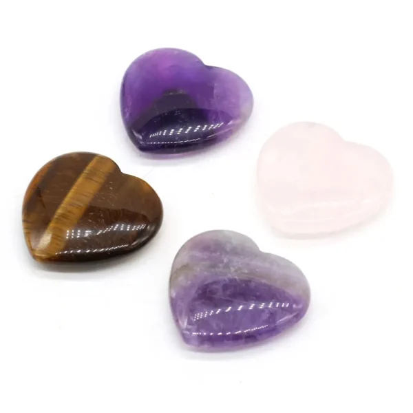 40mm Amethyst Heart Thumb Stone – Natural Crystal for Healing, Calm, and Reiki Energy (1pc) - Image 2