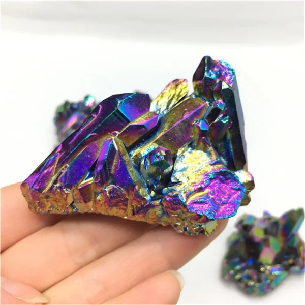 Rainbow Titanium Quartz Cluster – Rare Natural Crystal Point for Healing, Décor & Energy Work (1pc) - Image 4