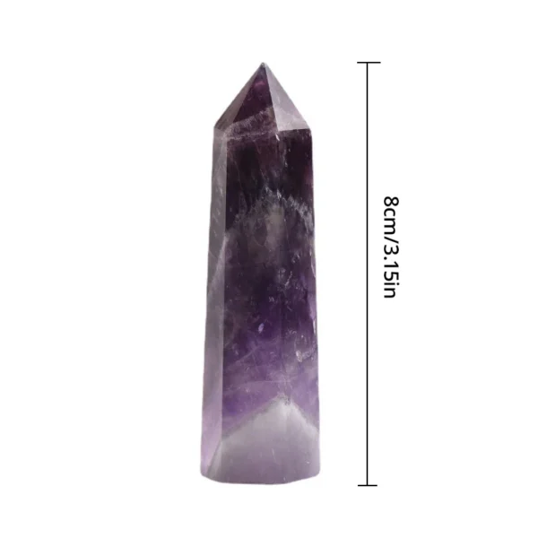Natural Dream Amethyst Crystal Wand – Hexagonal Healing Column for Energy Focus, Meditation & Desk Décor - Image 5