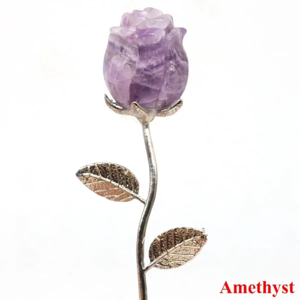 Crystal Carved Rose Flower – Natural Amethyst & Quartz Wedding Favours, Healing Décor & Romantic Gifts - Image 7