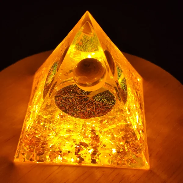 Orgone Energy Pyramid – Amethyst & Peridot Crystal Generator for Chakra Healing, Reiki & Home Décor - Image 5