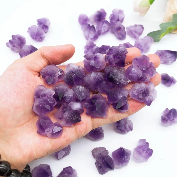 20PCS Natural Amethyst Cluster Stones – Raw Polished Crystals for Healing, Reiki, Décor & Aquarium Energy - Image 6