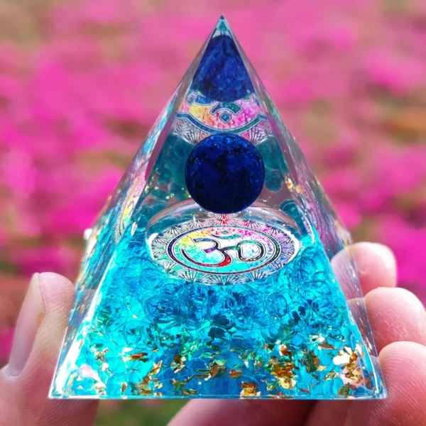 Orgone Energy Pyramid – Amethyst & Peridot Crystal Chakra Generator for Healing, Meditation & Abundance - Image 2