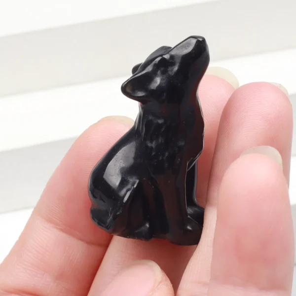 Mini Carved Crystal Wolf Figurine – 1.5" Natural Stone Totem for Chakra Healing, Home Décor & Spirit Animal Energy - Image 6