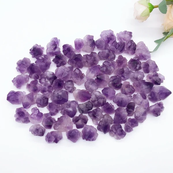 20PCS Natural Amethyst Cluster Stones – Raw Polished Crystals for Healing, Reiki, Décor & Aquarium Energy - Image 3