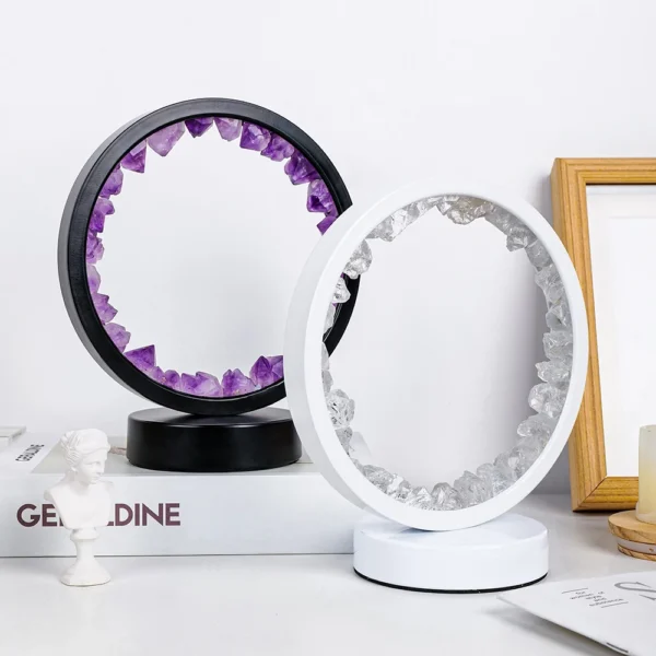 Natural Amethyst Crystal LED Lamp – Feng Shui Stone Light for Healing, Calm & Home Décor Energy - Image 3