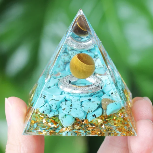 Orgone Energy Pyramid – Amethyst & Peridot Crystal Chakra Generator for Healing, Meditation & Abundance - Image 14