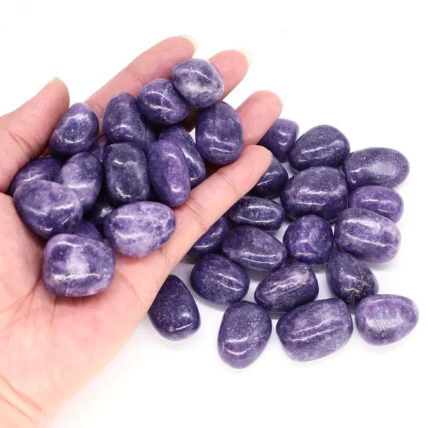Natural Lilac Lepidolite Tumbled Stone – Calming Reiki Crystal for Meditation, Decor & Healing (1pc or Bulk Packs) - Image 2