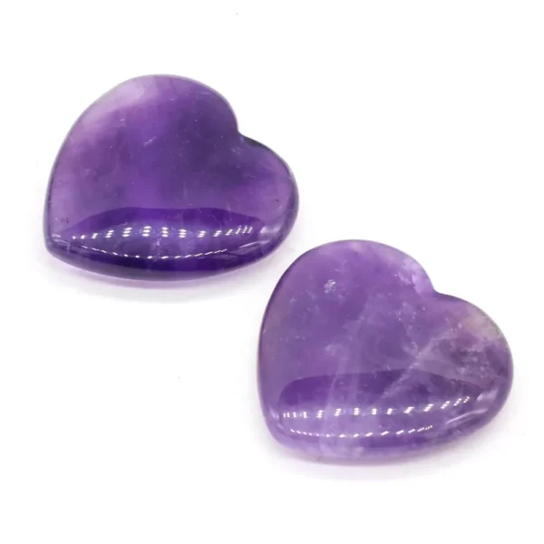 40mm Amethyst Heart Thumb Stone – Natural Crystal for Healing, Calm, and Reiki Energy (1pc) - Image 5