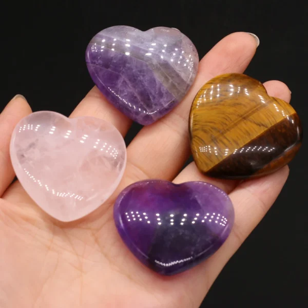 Natural Amethyst Heart Stone – 40mm Crystal for Love, Healing & Home Décor Energy - Image 6