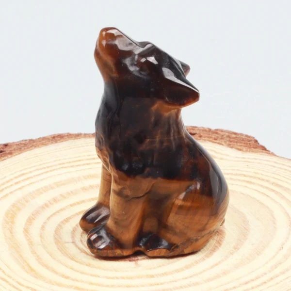 Mini Carved Crystal Wolf Figurine – 1.5" Natural Stone Totem for Chakra Healing, Home Décor & Spirit Animal Energy - Image 5
