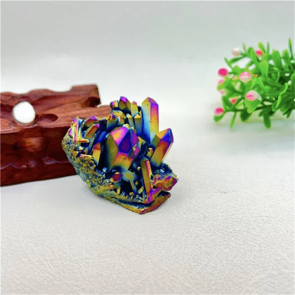 Rainbow Titanium Quartz Cluster – Rare Natural Crystal Point for Healing, Décor & Energy Work (1pc) - Image 5