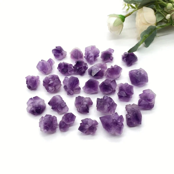 20PCS Natural Amethyst Cluster Stones – Raw Polished Crystals for Healing, Reiki, Décor & Aquarium Energy - Image 2