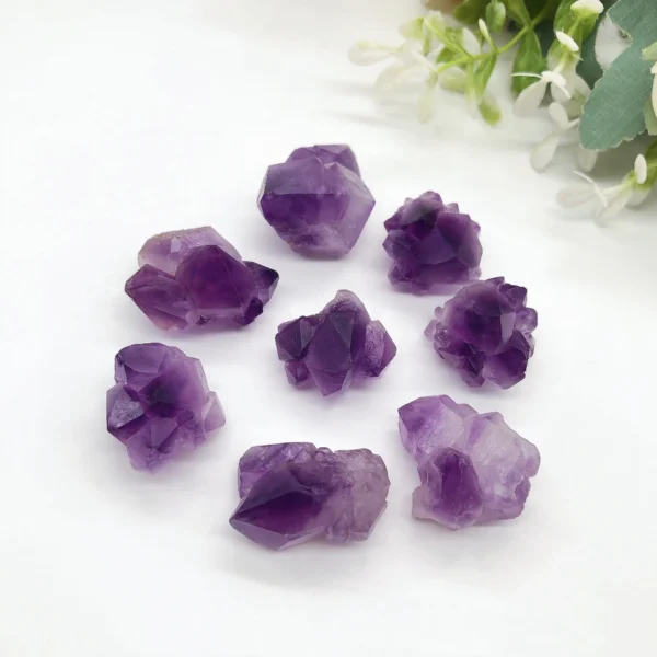 20PCS Natural Amethyst Cluster Stones – Raw Polished Crystals for Healing, Reiki, Décor & Aquarium Energy - Image 7