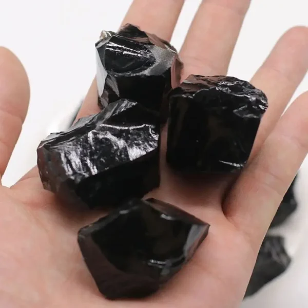 Raw Black Obsidian Rough Stones - Natural Quartz Healing Crystals for Home Décor, Mineral Specimen, and Spiritual Energy - Image 2