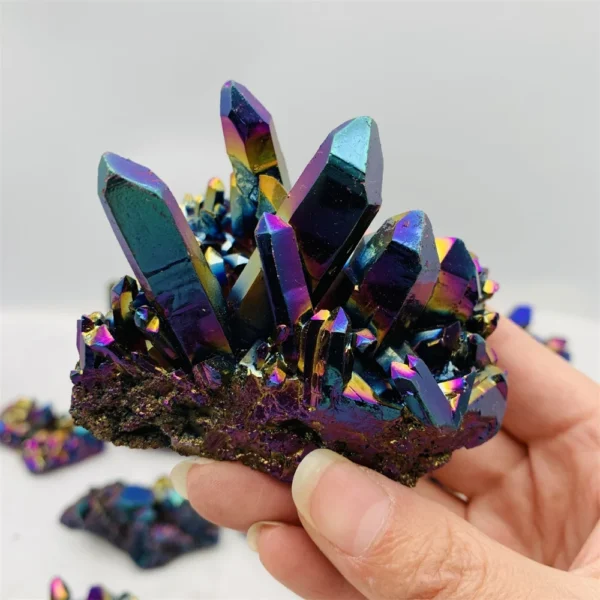 Rainbow Titanium Quartz Cluster – Rare Natural Crystal Point for Healing, Décor & Energy Work (1pc)