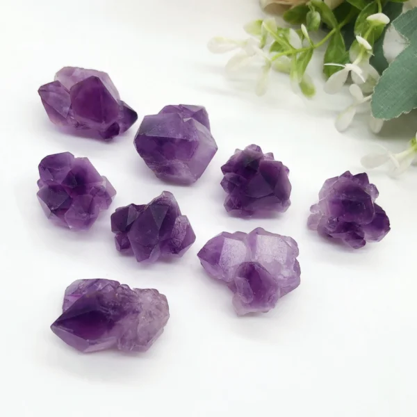 20PCS Natural Amethyst Cluster Stones – Raw Polished Crystals for Healing, Reiki, Décor & Aquarium Energy - Image 5