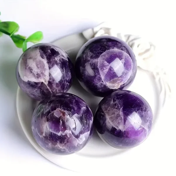 Set of 5 Amethyst Crystal Spheres – Radiate Calm, Clarity & Sparkle - Image 2