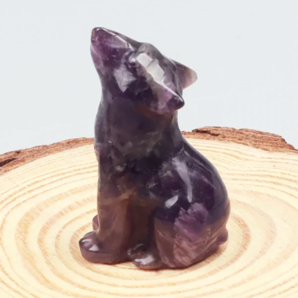 Mini Carved Crystal Wolf Figurine – 1.5" Natural Stone Totem for Chakra Healing, Home Décor & Spirit Animal Energy - Image 7