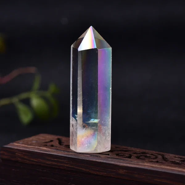 Channel Celestial Light: Aura Clear Quartz Crystal Point Wand for Healing & Harmony - Image 4