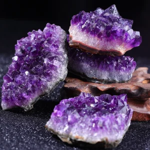 Radiate Tranquility: Natural Amethyst Geode Quartz Crystal Point for Healing & Harmony