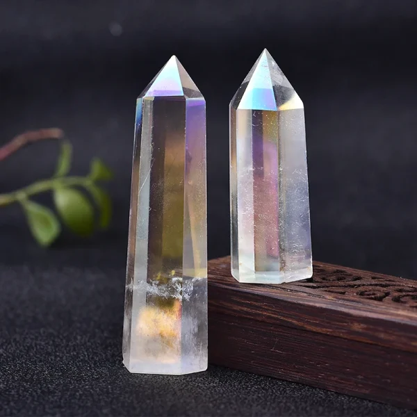 Channel Celestial Light: Aura Clear Quartz Crystal Point Wand for Healing & Harmony - Image 3