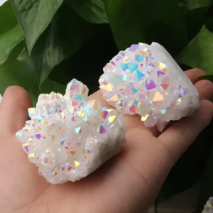 Touch the Heavens: Angel Aura Quartz Cluster for Radiant Energy & Beauty