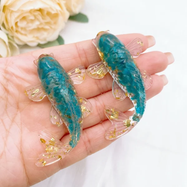 Swim into Abundance: Natural Crystal Lucky Koi Fish Figurine - Image 2