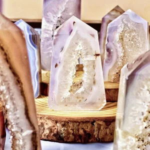 Sparkle with Earth's Magic: Your Unique Geode Agate Crystal Point