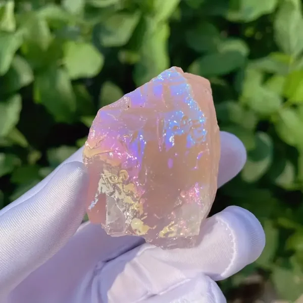 Ethereal Love: Aura Rose Quartz Raw Crystals for Home & Heart - Image 2