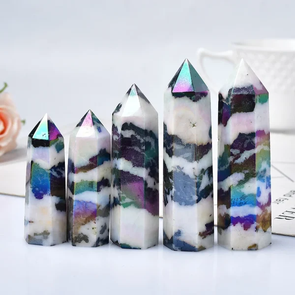Command Attention: Zebra Quartz Aura Obelisk for Powerful Energy & Style - Image 2