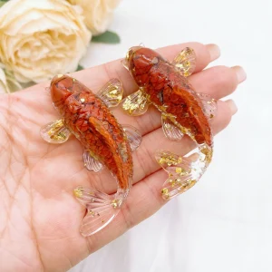 Swim into Abundance: Natural Crystal Lucky Koi Fish Figurine
