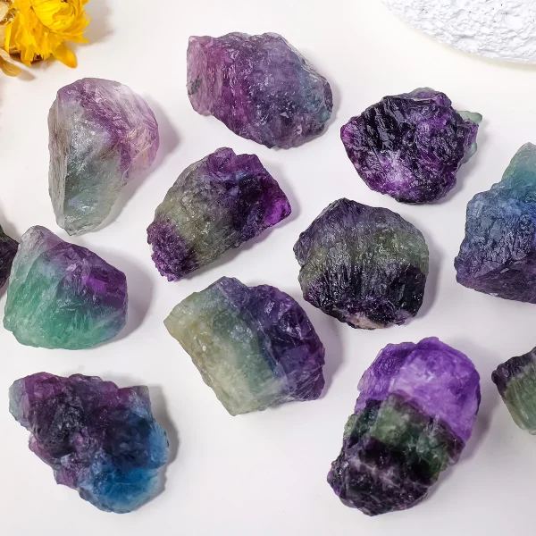 Discover the Magic: Raw Rainbow Fluorite Healing Crystals - Image 2