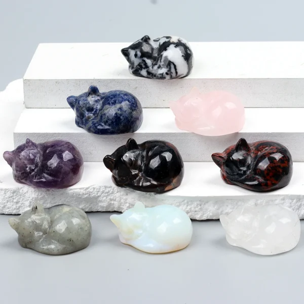Enchanting Crystal Kittens: Hand-Carved Energy for Your Home! - Image 3
