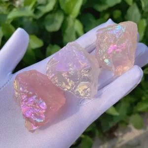 Ethereal Love: Aura Rose Quartz Raw Crystals for Home & Heart