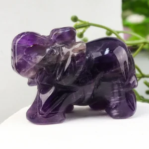 Gentle Giants: Hand-Carved Crystal Elephant Figurines for Luck & Love