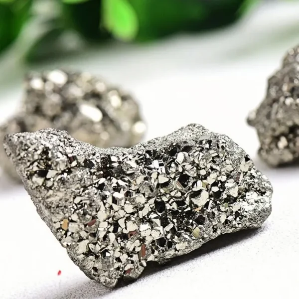 Spark Your Prosperity: Natural Pyrite Raw Stone Crystal Cluster - Image 2