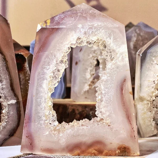 Sparkle with Earth's Magic: Your Unique Geode Agate Crystal Point - Image 3