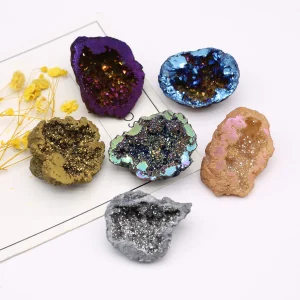 Electroplated Agate Crystal Cornucopia