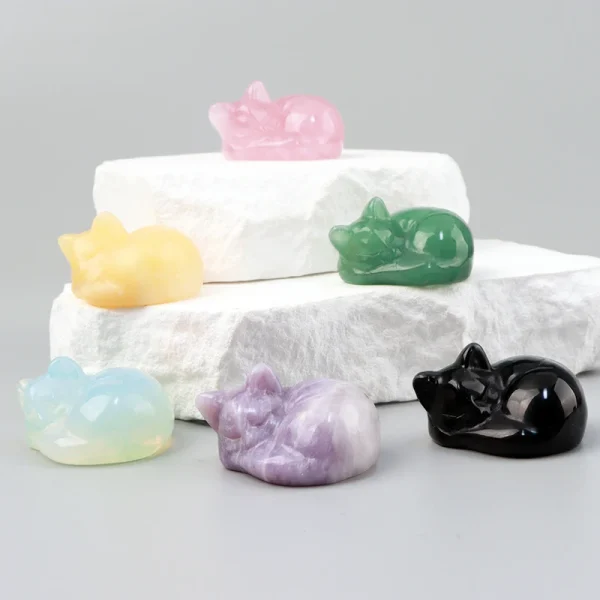 Enchanting Crystal Kittens: Hand-Carved Energy for Your Home! - Image 2