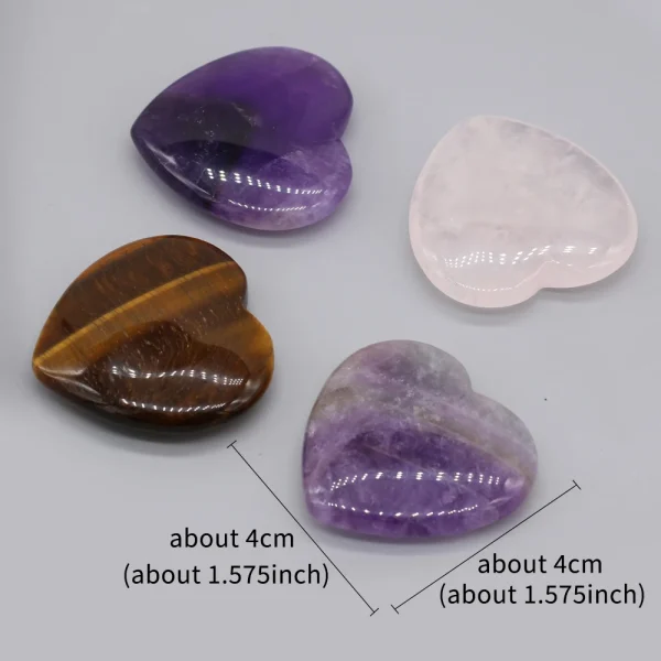 Feel the Love: Natural Crystal Heart Thumb Stone for Healing & Harmony - Image 2